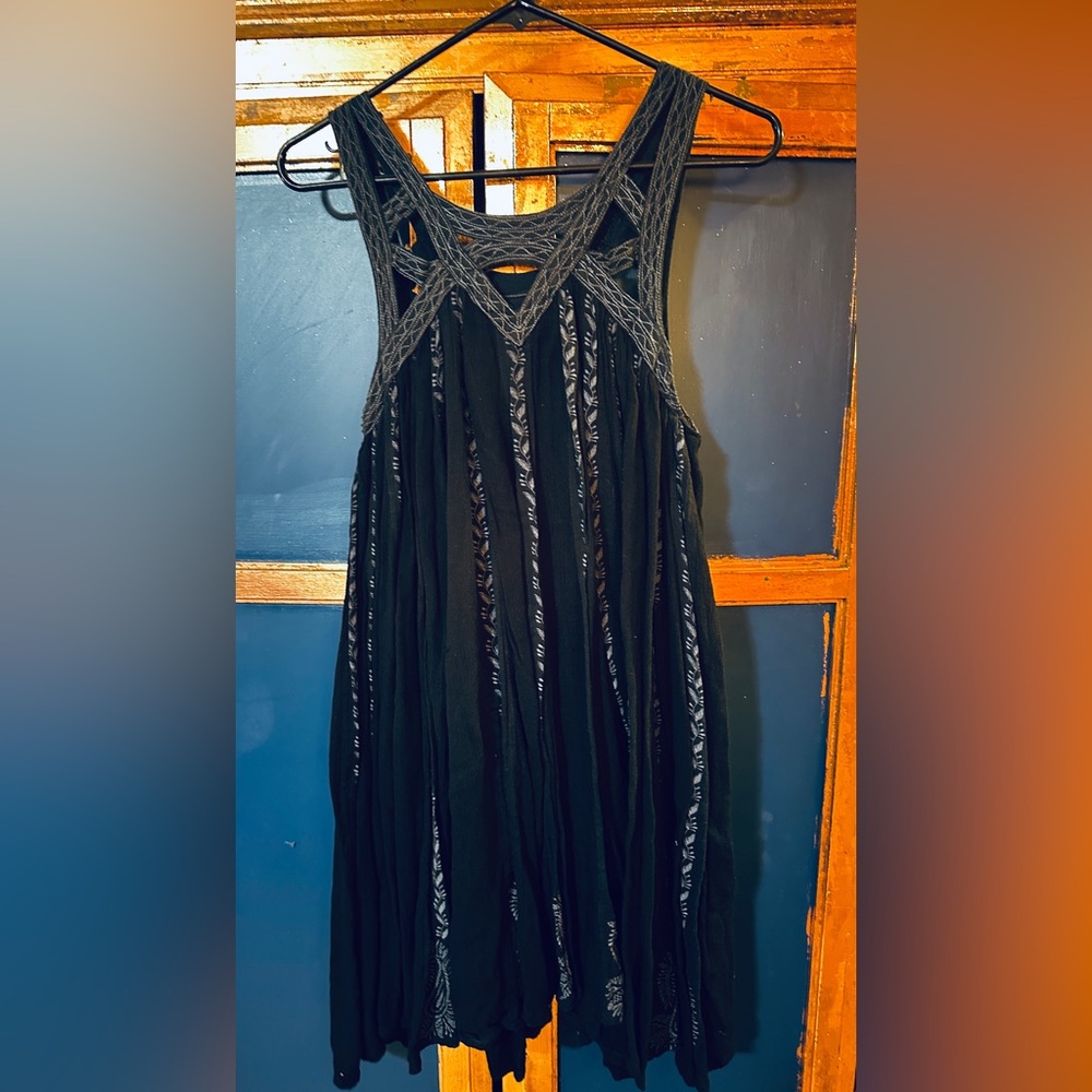Free People Black Lace Mini Dress